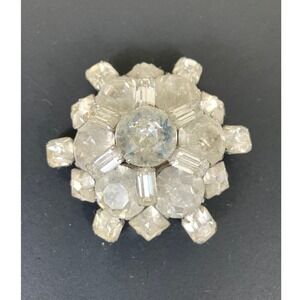 Vintage Starburst Rhinestone Brooch Mid Century Retro 50's